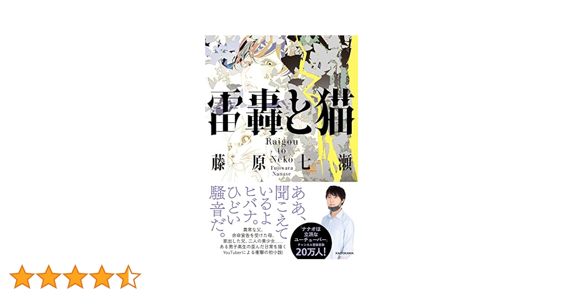 雷轟と猫　サイン入り　ナナオは立派なユーチューバー ナナオは立派なユーチューバー 直筆サイン色紙 初版雷轟と猫